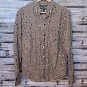 2 For $10 Banana Republic Men's Olive Button-Up Untucked Slim Fit Shirt